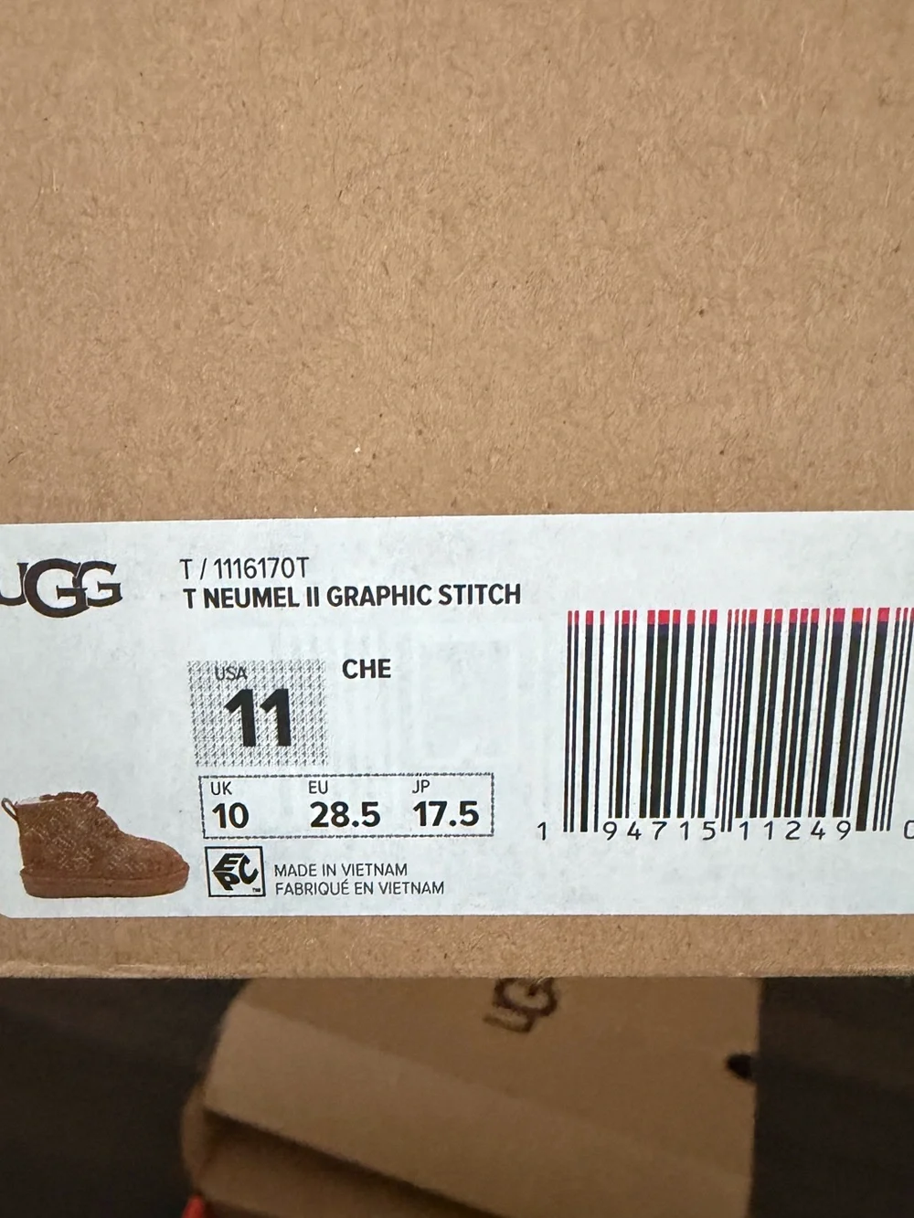 UGG Kids Chestnut Embroidered Lace-Up Shearling Boots (Gender Neutral)